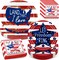 100Pcs Patriotic Paper Plates and Napkins Set - Includes 10 * 12inch Oval Dinner Plates,9inch Dessert Plate and Napkins, for Memorial Day 4th of July Party Supplies